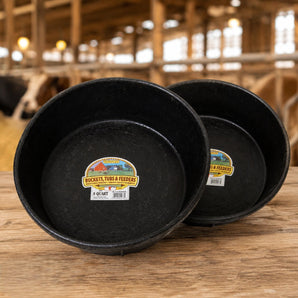 Little Giant Duraflex Rubber Feed Pan 8 Quart 2 Gallon Horses & Livestock 2-Pack