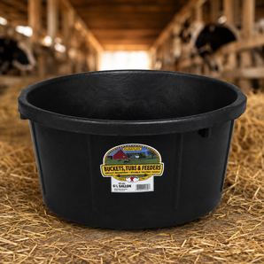 Little Giant Heavy Duty Rubber Feed Pan Livestock Tub 6.5 Gallon
