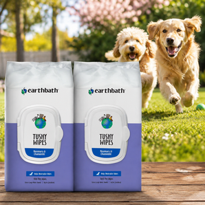 Earthbath Tushy Pet Wipes Rosemary & Chamomile Cruelty-Free 100 Count 2-Pack