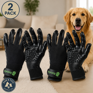 HandsOn Pet Grooming Gloves Large Dogs Cats Grooming Shedding 2-Pack