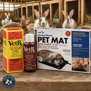 VetRX Rabbit Respiratory Aid 2oz + API Heated Pet Mat 9x12 Perfect Rabbit Combo