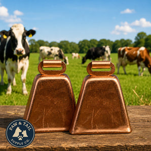 Kentucky Long Distance Cow Bell with Roller Eye Copper Finish 3-7/8" 2-Pack