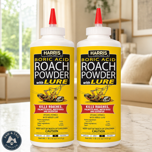 Harris Boric Acid Roach and Silverfish Killer Powder w/Lure for Insects 16 oz. 2-Pack
