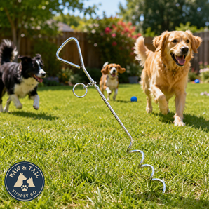 Boss Pet Spiral Dog Tie Out Stake Heavy Duty Ground Anchor 18-Inch