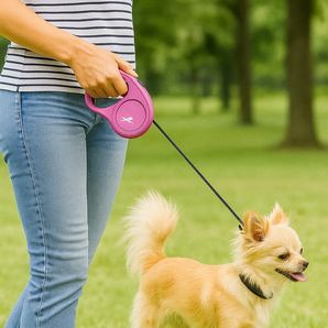 FLEXI New Classic 10 ft Retractable Dog Leash X-Small Dogs Pink 18 lbs