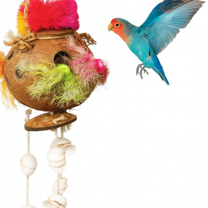 Prevue Tropical Teasers Coconut Fun Bird Toy, Ideal for Small to Medium Birds