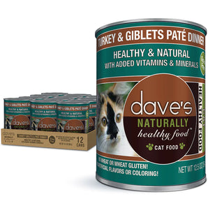 Chicken Wet Food Cat Dave's Naturally Healthy Turkey & Giblets Dinner Paté (12.5oz)