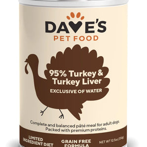 Dave's 95% Premium Meats™ Turkey & Turkey Liver For Dogs (12.5oz)
