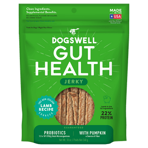 Dogswell Gut Health Jerky Treats, Lamb (10oz)