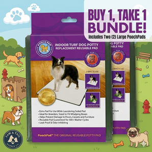 BUY 1 GET 1 FREE! PoochPads Indoor Turf Replacement Dog Potty Pad Large 28" x 36" Reusable