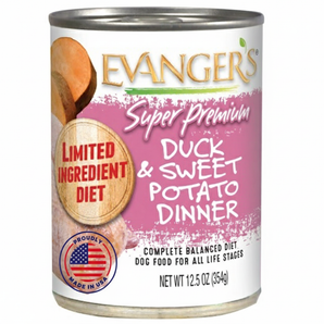 Evanger's Super Premium Duck & Sweet Potato Dinner Canned Dog Food 12.5-oz. All Life Stages
