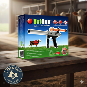 AgriLabs VetGun Delivery System Cattle Parasite Control 30ft VetCap Field Dosing Tool
