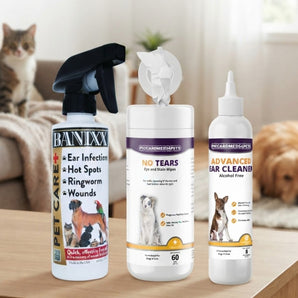 Pet Care 3-Piece Bundle Skin, Eye & Ear Care Kit for Dogs & Cats