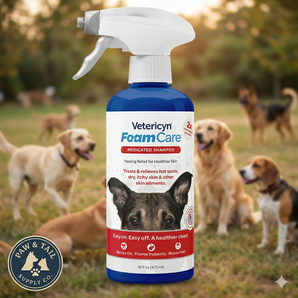 Vetericyn FoamCare Medicated Pet Shampoo Clean Heal & Soothe Animals Skin 16 oz.