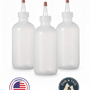 Boston Round Squeeze Bottles with Yorker Caps Durable Dispensing Bottles 8oz 3-Pack