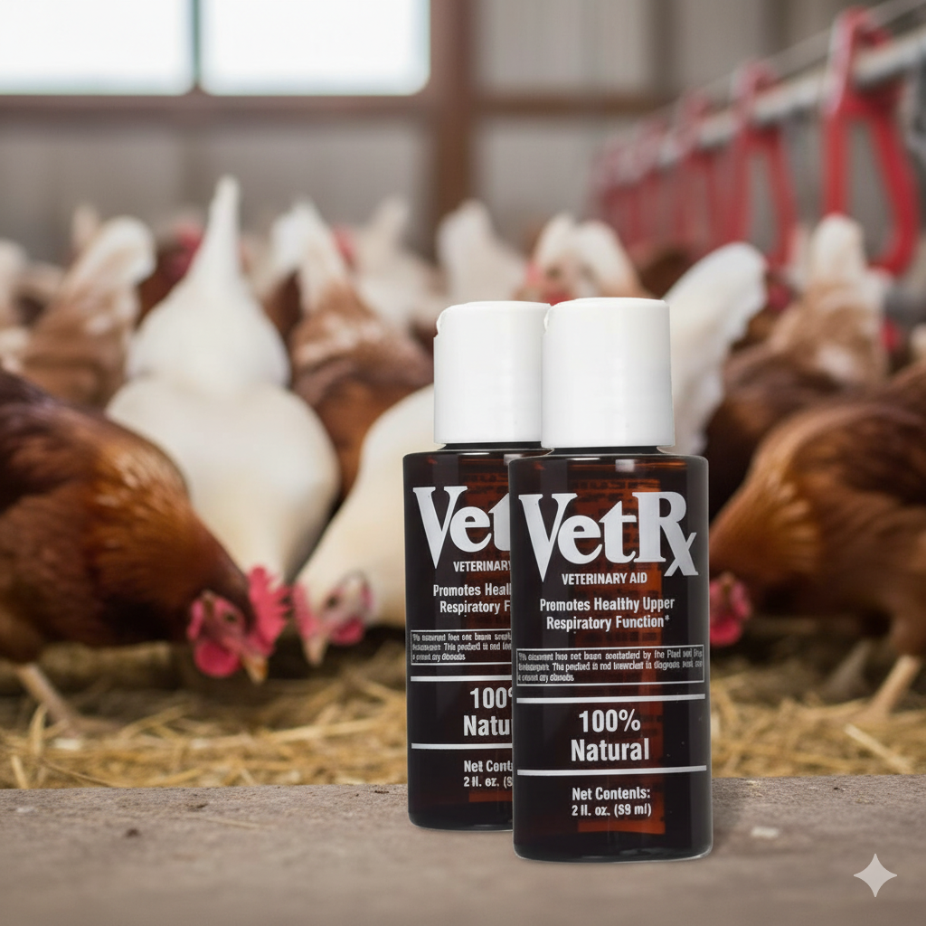 Poultry Rx VET RX POULTRY 2oz Relief & Prevention of Colds Roup Scaly Legs.Eye ...