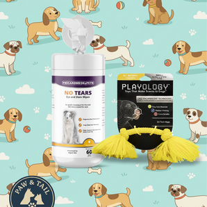 Piccardmeds4pets Eye & Tear Stain Wipes + Playology Dri-Tech Rope Dog Toy Combo