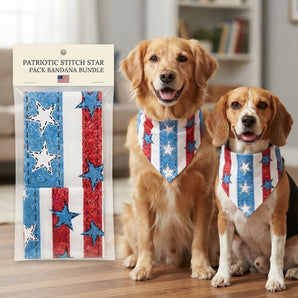 Top Performance American Denim Dog Bandana Patriotic Style 2-Pack