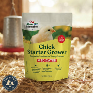 Manna Pro Medicated Chick Starter Grower Feed 18% Protein 5lbs.