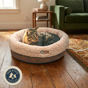 K&H Heated Cat & Small Dog Bed Thermo-Snuggle Cup 18x14 Chocolate
