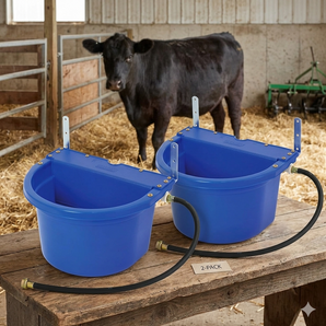 Little Giant Automatic Animal Waterer Blue 4 Gallon Float Controlled Livestock 2PCK