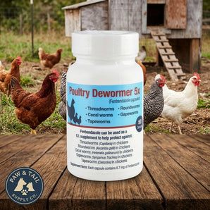 Poultry Dewormer 5X Fenbendazole 50 Capsules