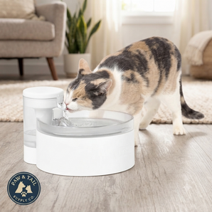 PetSafe Outlast Pumpless Pet Water Fountain 90oz White HydroSpin Technology