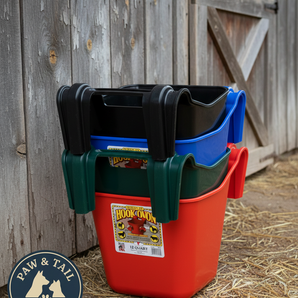 Little Giant 12 Quart Plastic Hook Over Feeder Mountable Livestock Feed Bucket