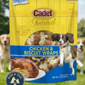 Cadet Premium Gourmet Chicken with Biscuit Wraps Dog Treats 14 oz.
