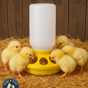 Little Giant 1 Qt Plastic Chick Feeder Jar & Base Set Yellow Baby Poultry