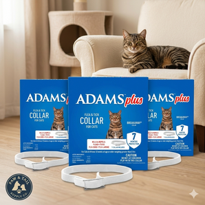 Adams Plus Flea & Tick Collar for Cats Water-Resistant Up to 7 Months Protection 3PCK
