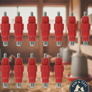 Monoflo Stainless Steel Poultry Nipple Drinker Durable 1/8" Threaded Design 12-Pack