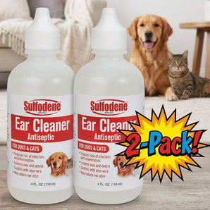 Sulfodene Ear Cleaner for Dog Cat Antiseptic Ear Cleaning Solution 4 oz. 2-Pack