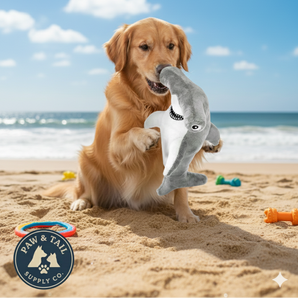 Spunky Pup Clean Earth Plush Hammerhead Shark Large Eco-Friendly Dog Toy