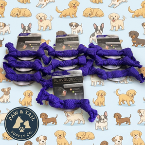 Playology Dri-Tech Pork Sausage Scent Dental Rope Dog Toy, Med Interactive Toy 10-Pack – Wholesale Bundle!