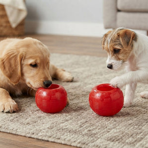 SPOT Play Strong Rubber Ball Large Interactive Treat Dog Chew Toy 2-Pack