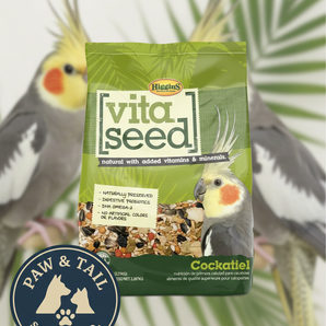 Higgins Vita Seed Cockatiel Food 5 lb Premium Seed Blend w/ Probiotics & DHA