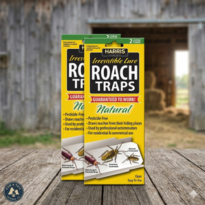 Harris Roach Glue Traps with Lure Non-Toxic Pesticide-Free 4 Traps