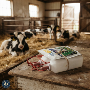 Calf Nursing Bundle Miller 3 Quart Calf Nursing Bottle Kit with Bottle Holder and Kick-Start Colostrum Electrolyte Packets
