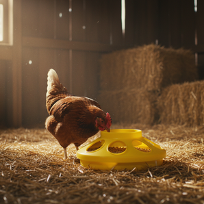 Little Giant Plastic Poultry Feeder Base Heavy Duty 1 Quart Yellow