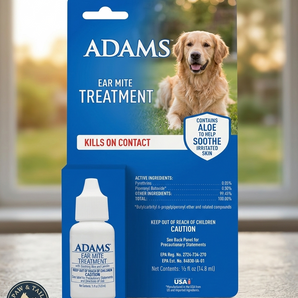 Adams Flea and Tick Ear Mite Treatment Pet Care, 0.5 oz.