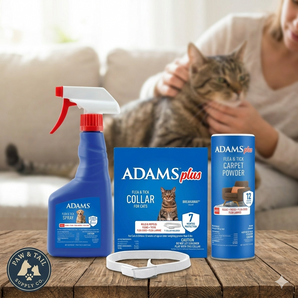 Adams Pet Bundle Carpet Spray, Cat Flea Collar & Flea Spray - Indoor Home & Pet Pest Control Solution