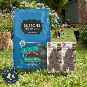 Buttons & Bows Gourmet Blend Dry Cat Food 18 lb + 2 SPOT Big Mouse Bertha Catnip Plush Mouse Toys Bundle