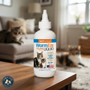 Wormeze Feline Liquid Wormer for Cats & Kittens Piperazine Citrate 4 oz.