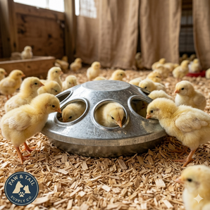 Miller Galvanized Round Baby Chick 6" Feeder 8 Hole Heavy Duty Poultry Feeder