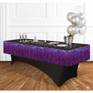 Party Supplies Tinsel Fringe Garland Purple, 20" x 15" 1pc