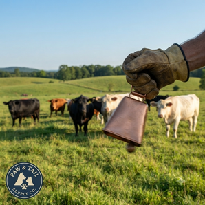 Kentucky Long Distance Cow Bell with Roller Eye Copper Finish 3-7/8" 2-Pack