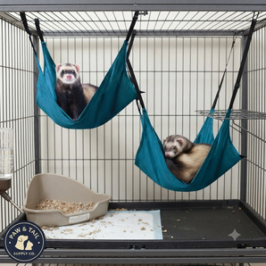 Marshall Leisure Lounge Ferret Cage Hammock Holds 3 Ferrets Green 2-Pack