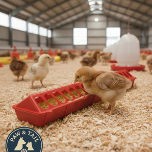 Little Giant 20" Plastic Flip-Top Poultry Ground Feeder, Red Chickens Birds