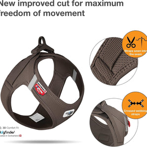 Dog Curli Air Mesh Clasp Brown Vest Harness